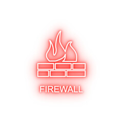 Poster - firewall outline neon icon