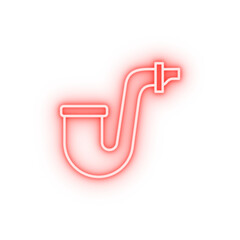Poster - Pipe smoke neon icon