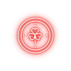 Poster - Coin clover neon icon