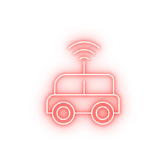 Poster - Robotic technology auto wifi neon icon