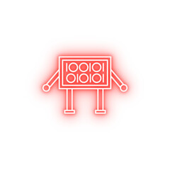 Poster - Robotic technology monitor neon icon