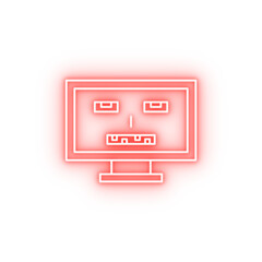 Poster - Robotic technology monitor hack neon icon