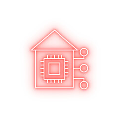 Poster - Robotic technology house neon icon