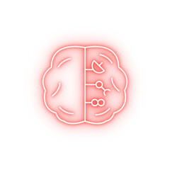 Poster - Robotic technology brain neon icon