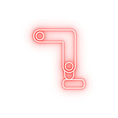 Poster - Robotic technology leg neon icon