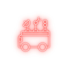 Poster - Robotic machine satellite technology neon icon