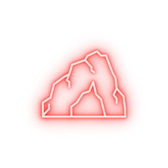 Poster - Prehistoric cave neon icon