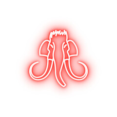 Poster - Prehistoric mammoth neon icon