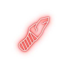 Poster - Prehistoric stone knife neon icon
