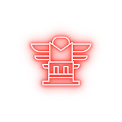 Poster - prehistoric totem neon icon