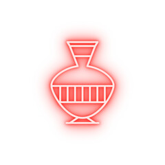 Poster - Prehistoric pottery neon icon