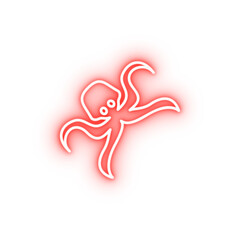 Poster - Octopus pirate neon icon