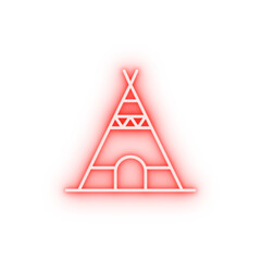 Poster - prehistoric teepee neon icon