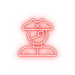 Sticker - One glass pirate neon icon