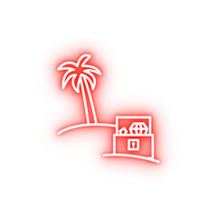 Poster - Island Treasure pirate neon icon