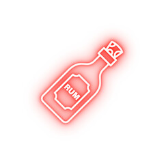 Poster - Rum bottle pirate neon icon