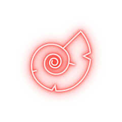 Poster - prehistoric nautilus neon icon