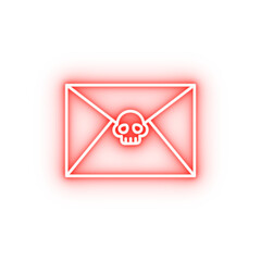 Poster - Letter pirate neon icon
