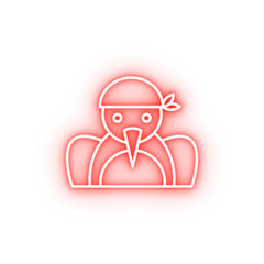 Poster - Parrot pirate neon icon