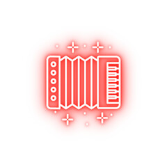 Poster - Accordion tool neon icon