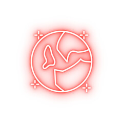 Poster - Earth planet neon icon