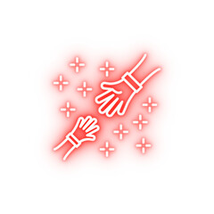Poster - Help hands neon icon