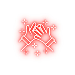 Poster - Handshake hands neon icon