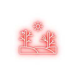 Poster - Drought trees sun neon icon