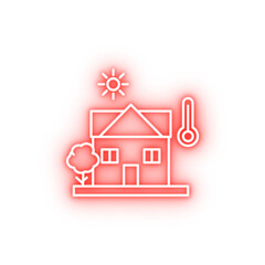 Poster - House degrees sun hot neon icon