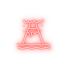 Poster - Eruption volcano neon icon