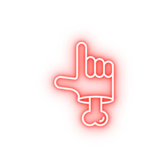 Poster - Hand bone nasty outline neon icon