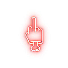 Middle finger nasty outline neon icon