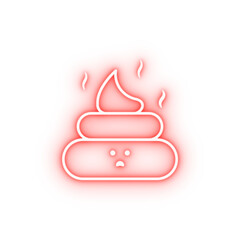 Poster - Poop nasty outline neon icon