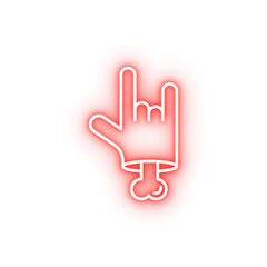 Poster - bone hand nasty outline neon icon