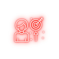 Poster - Woman target job neon icon