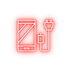 Poster - ecology earth day smartphone technology neon icon