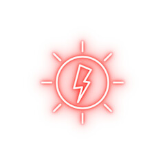 Poster - ecology earth day solar energy light neon icon