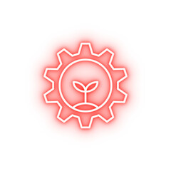 Poster - ecology soil gear neon icon