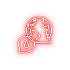 Poster - ecology earth day speech bubble neon icon