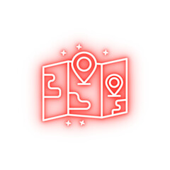 Poster - Map gps navigator neon icon