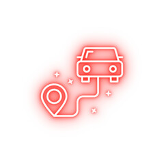Poster - Car location navigator neon icon