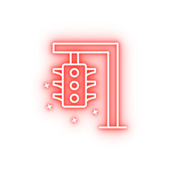 Poster - Traffic light road trip neon icon
