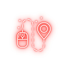 Canvas Print - Mouse location gps neon icon