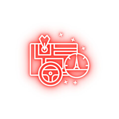 Poster - Speedometer gps measure neon icon