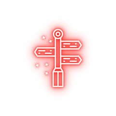 Poster - Signpost directions neon icon