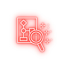 Poster - Analysis magnifier information neon icon