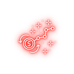 Poster - Coin dollar chart neon icon