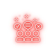 Poster - People chat brainstorm neon icon
