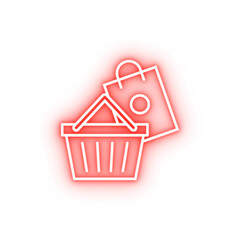 Poster - Shopping bag mall neon icon