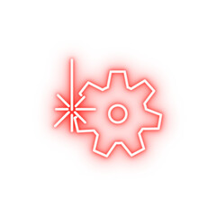 Poster - Cogwheel neon icon
